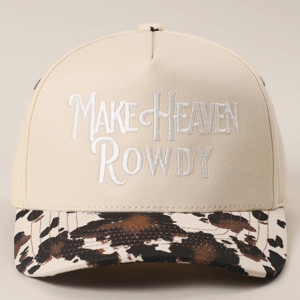 MAKE HEAVEN ROWDY Embroidered Trucker Hat
