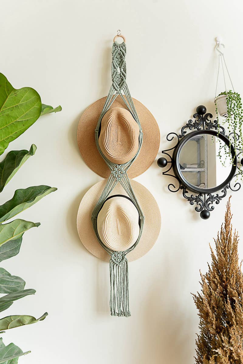 Boho Macrame Hat Hanger/Organizer