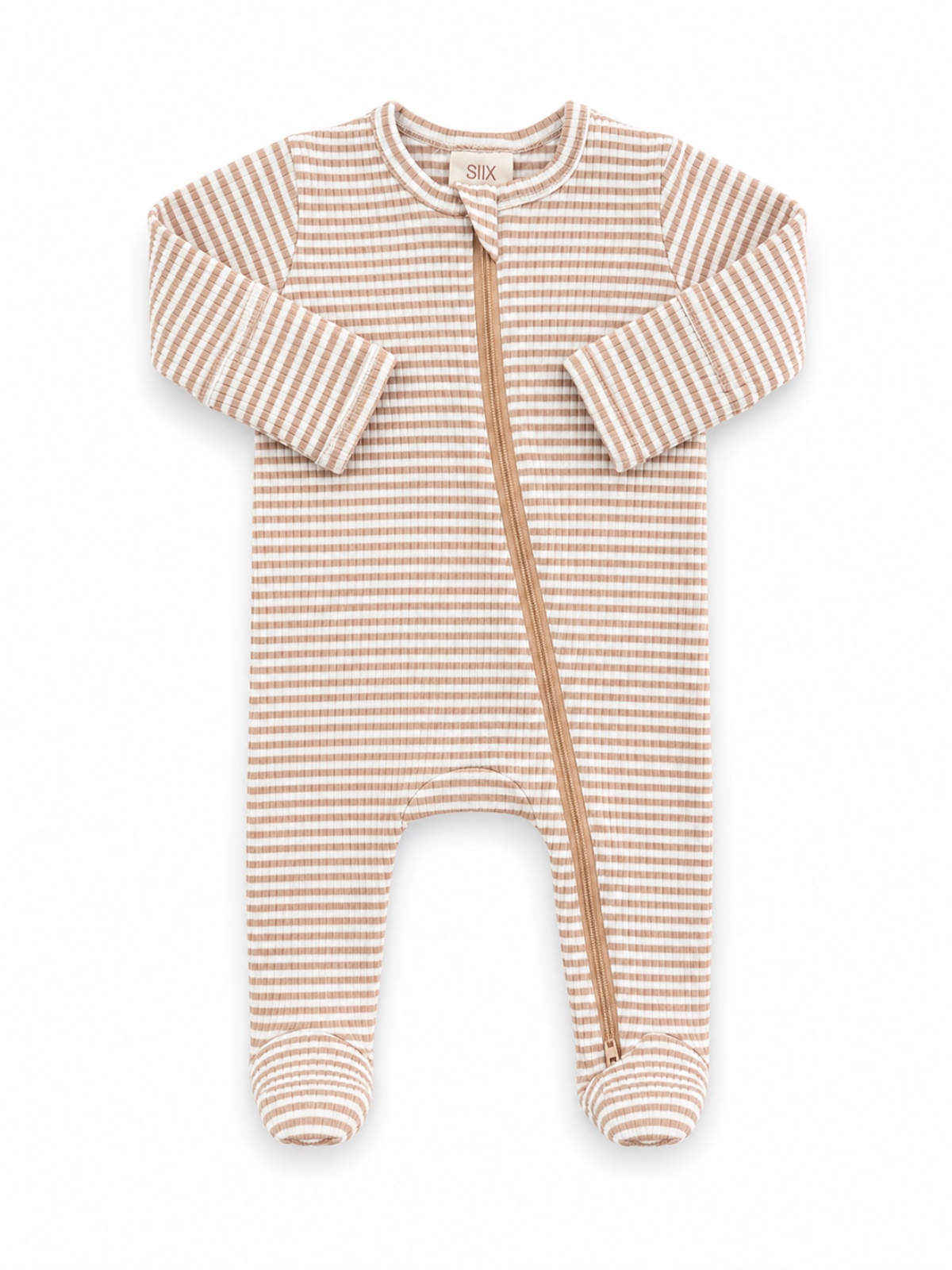 Neutral Stripe 2-Way Zip Footie Sleeper
