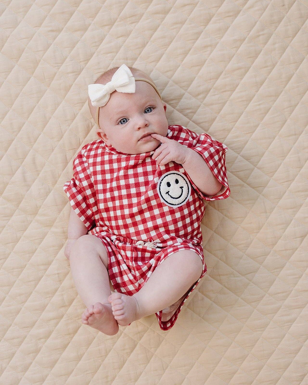 Red Gingham Shorts Set