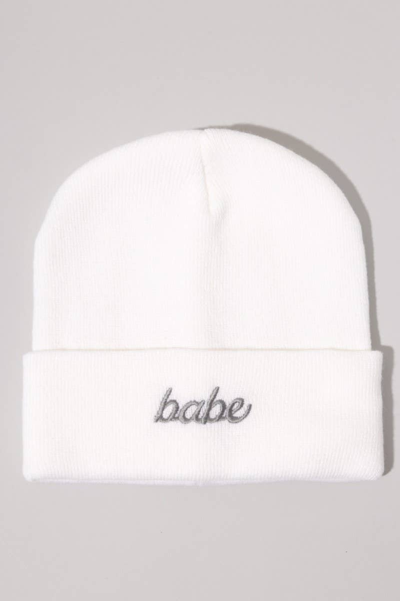 Babe Embroidered Cuffed Beanie