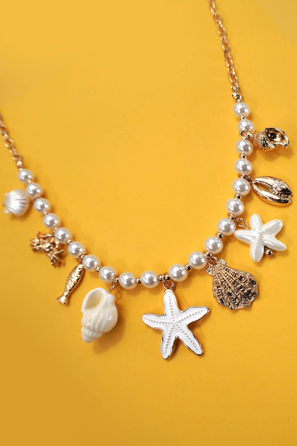 Pearl Seashell Charm Necklace