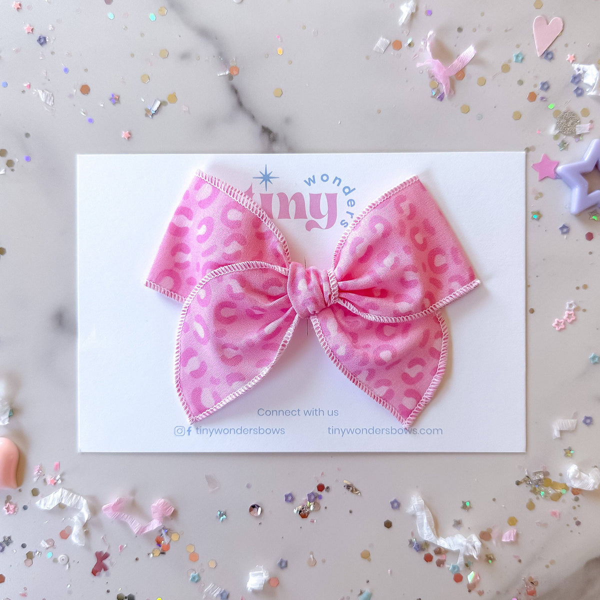 Pink Cheetah Bow // Piggies