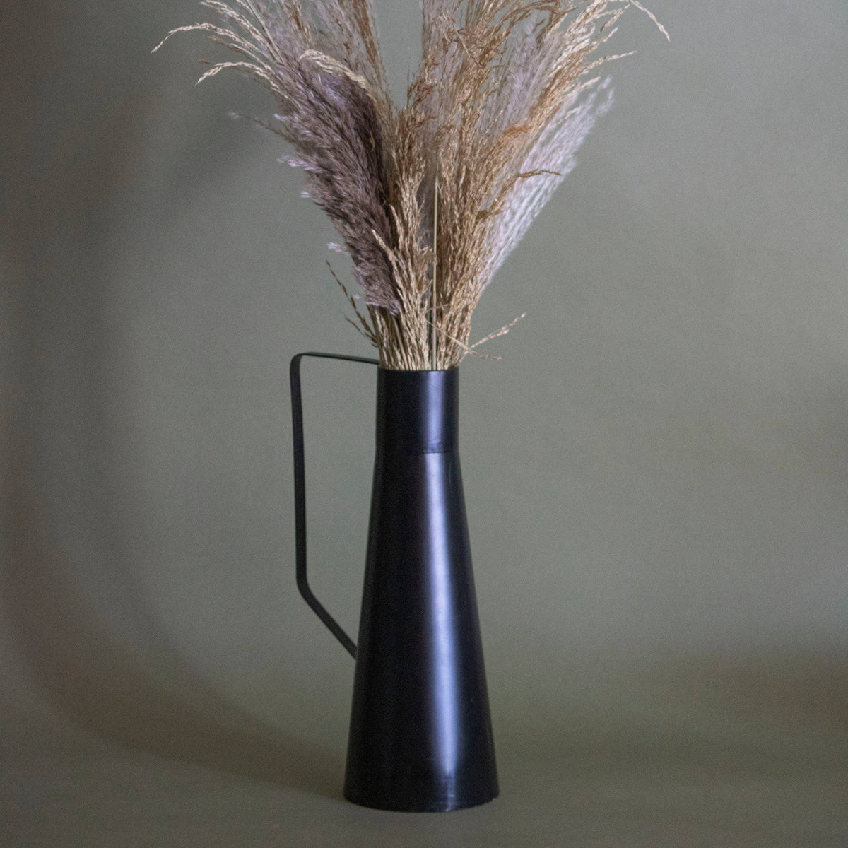 Zion Black Modern Farmhouse Metal Decorative Vase