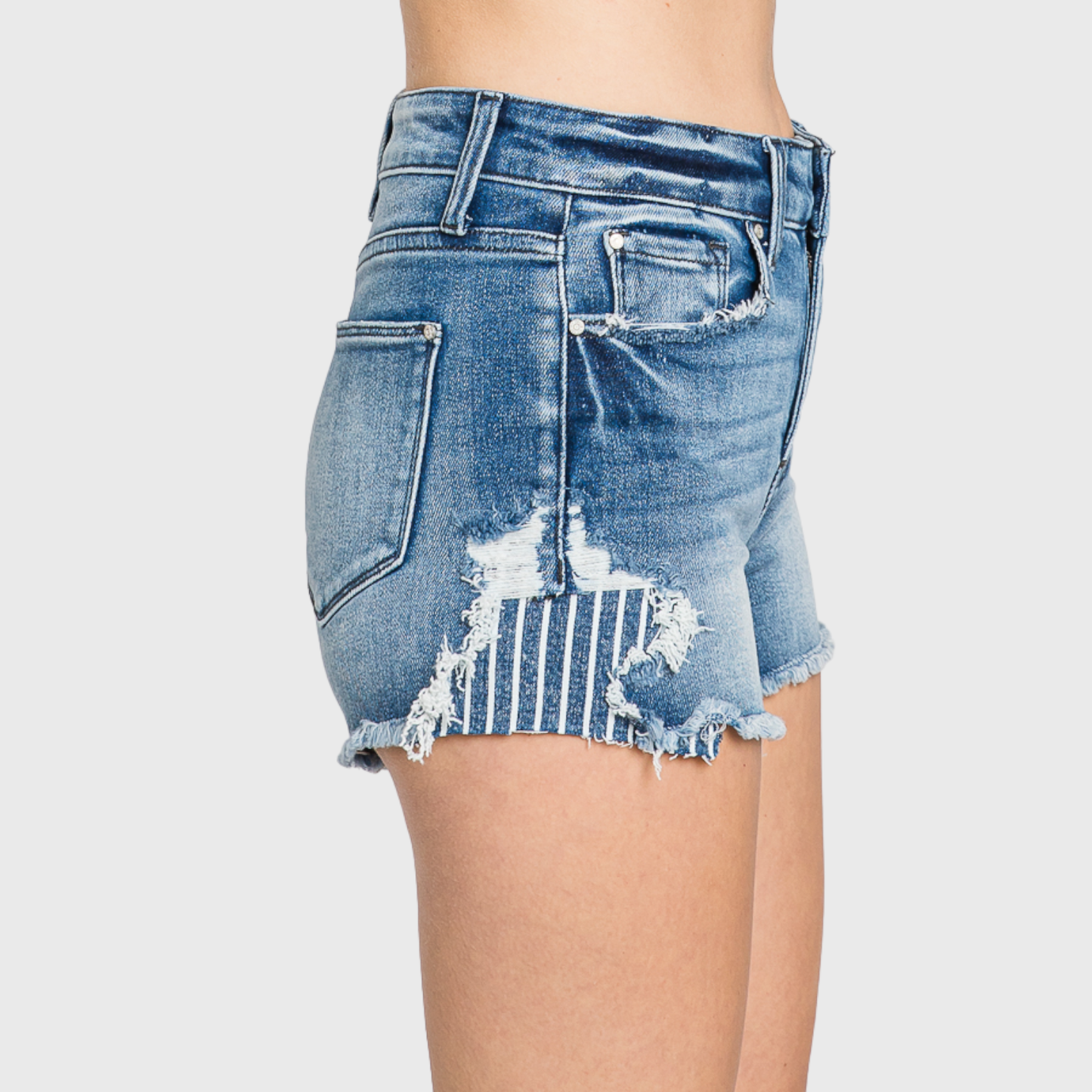 Miah Stripe Patch High Rise Shorts
