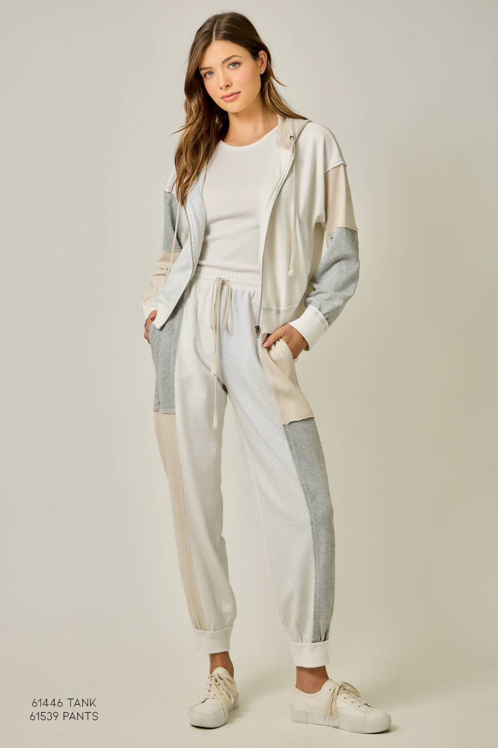 Spring Colorblock Zip-Up Hoodie