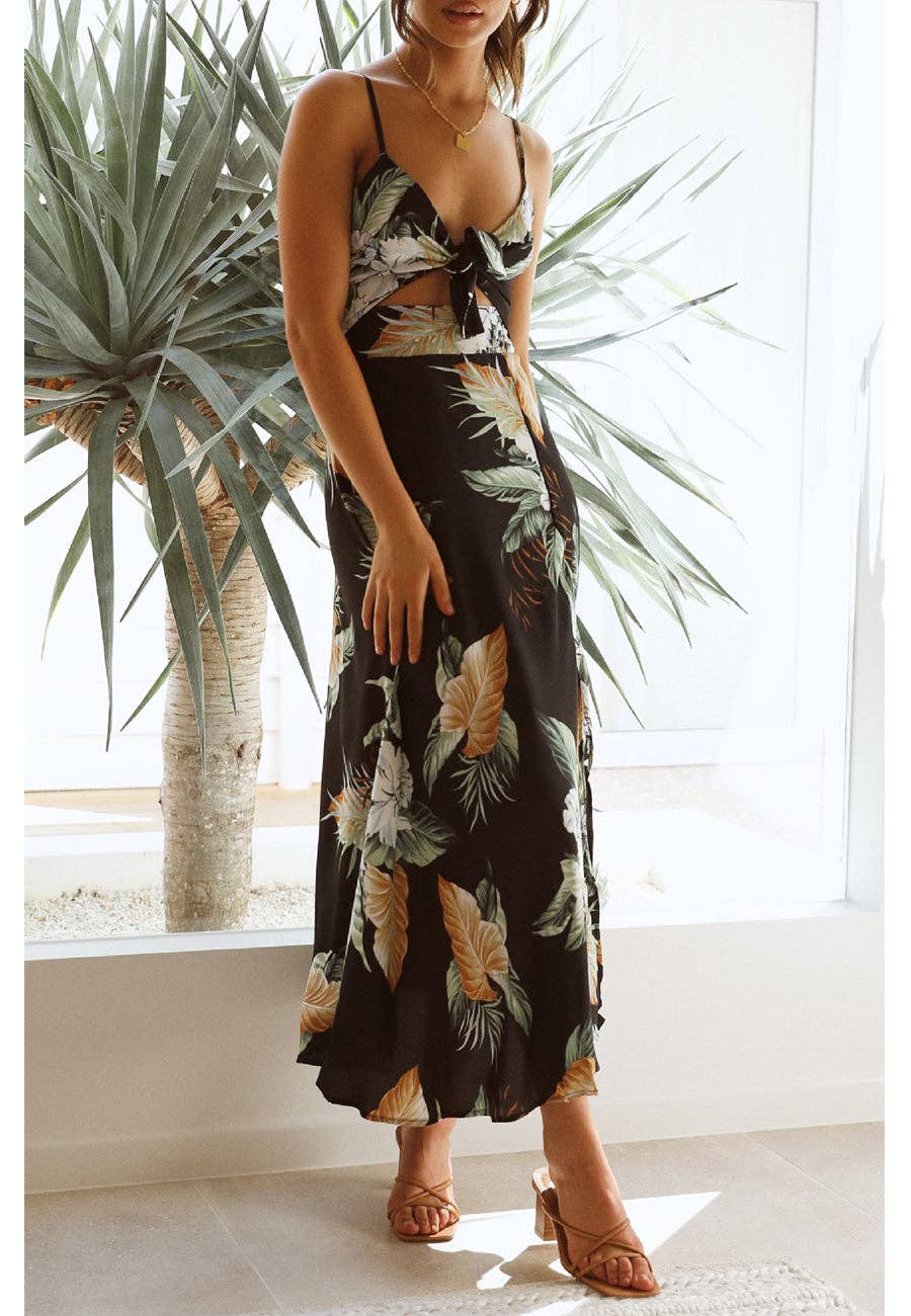 Hawaiian Tropics Cutout Dress
