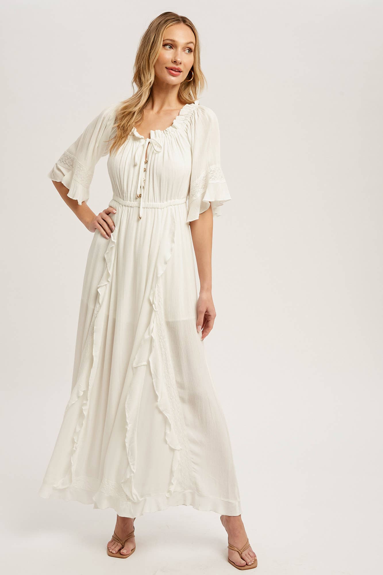 Off The Shoulder Boho Maxi Dress