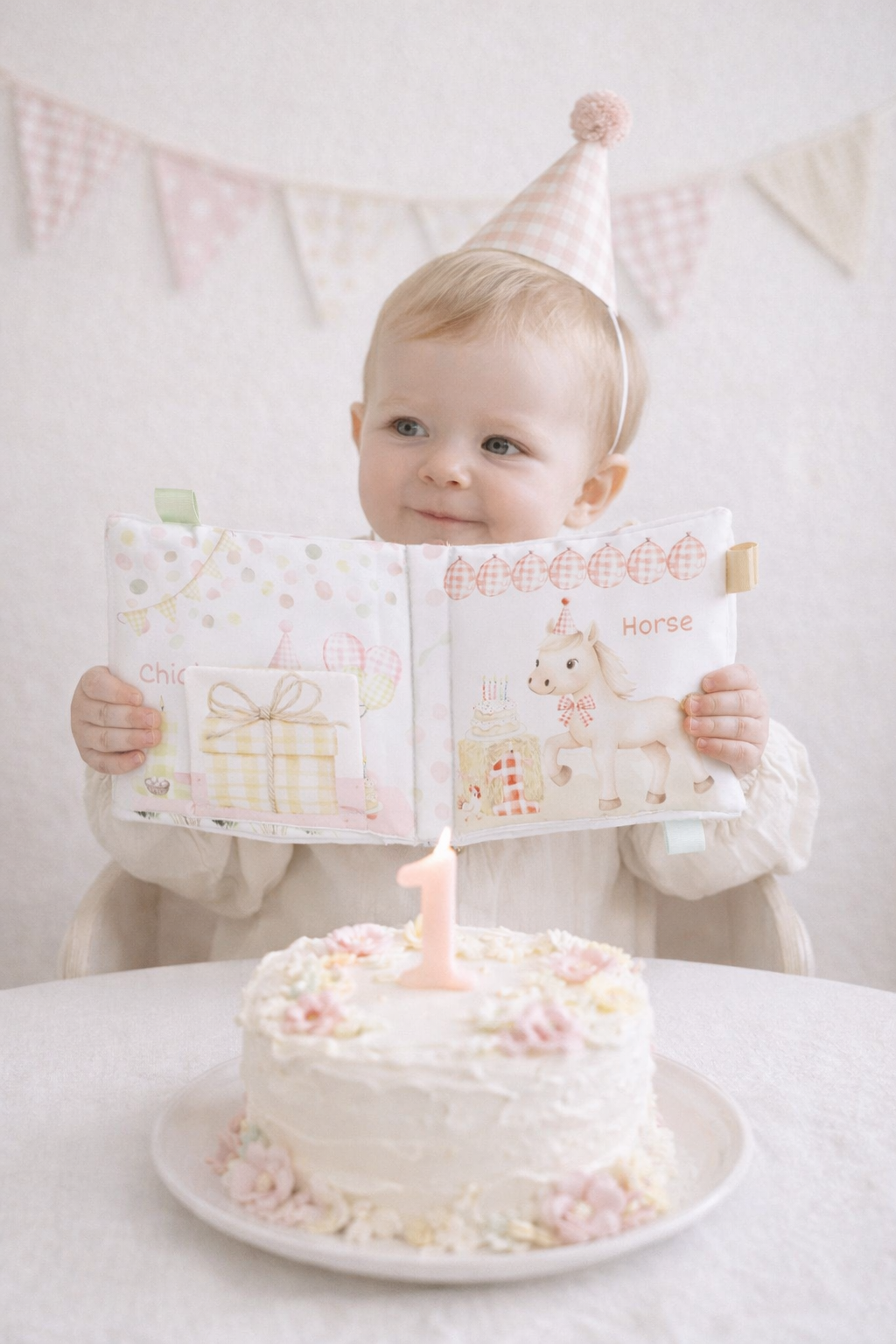 Birthday on the Farm10-Page Crinkle Soft Cloth Baby Book
