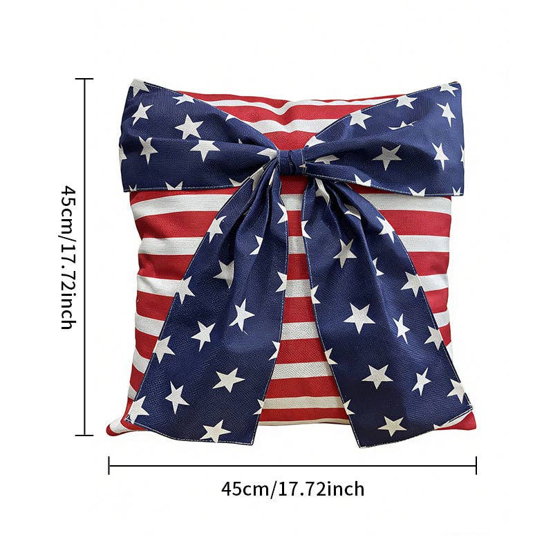 4th of July American Flag Bow Pillow Case/Cover