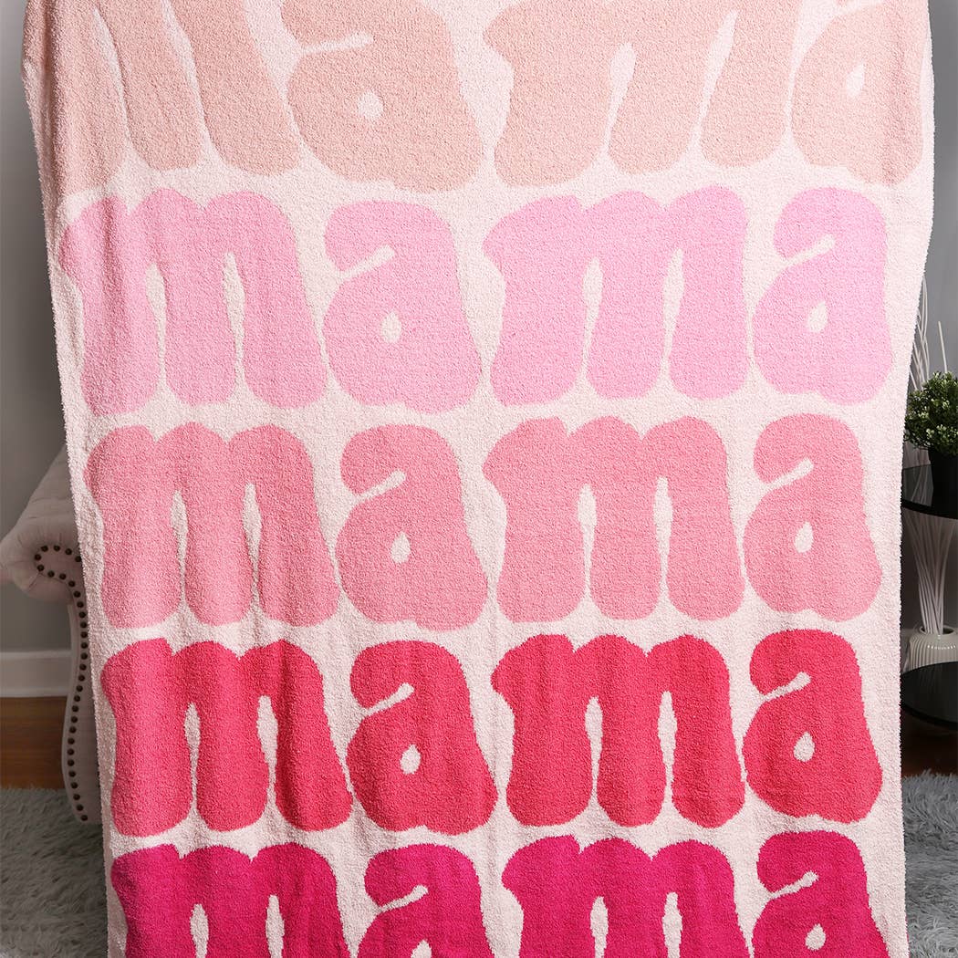 Mama Colorful Typography Luxe Throw