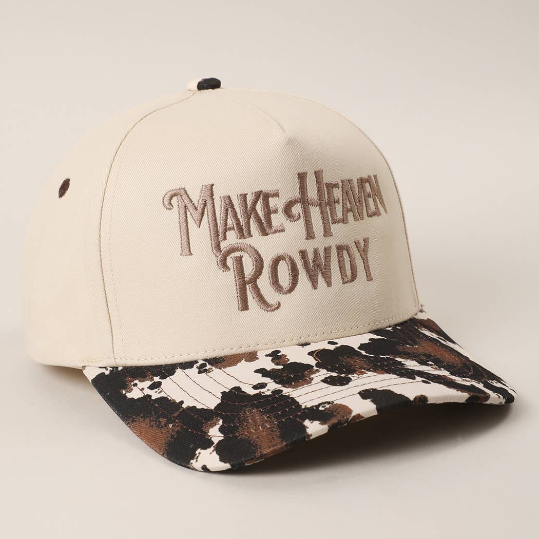 MAKE HEAVEN ROWDY Embroidered Trucker Hat