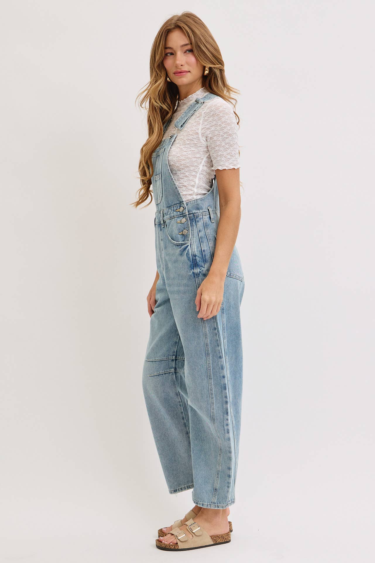 Kristin Barrel Denim Overalls