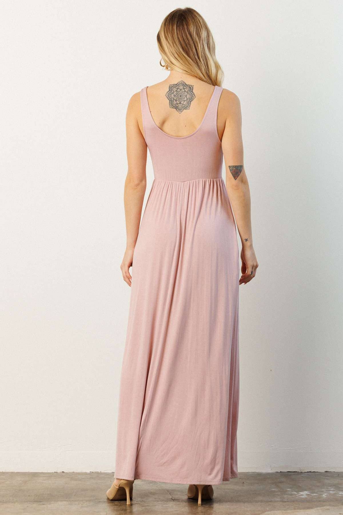 Krysta Sleeveless Empire Waist Maxi Dress