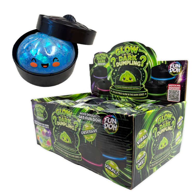 Glow-in-the-Dark Mystery Dumpling Squishy Black Steamer
