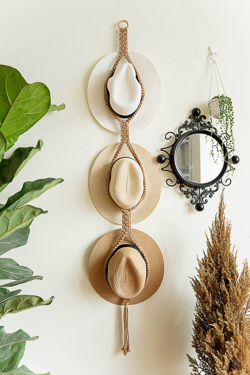 Boho Macrame Hat Hanger/Organizer