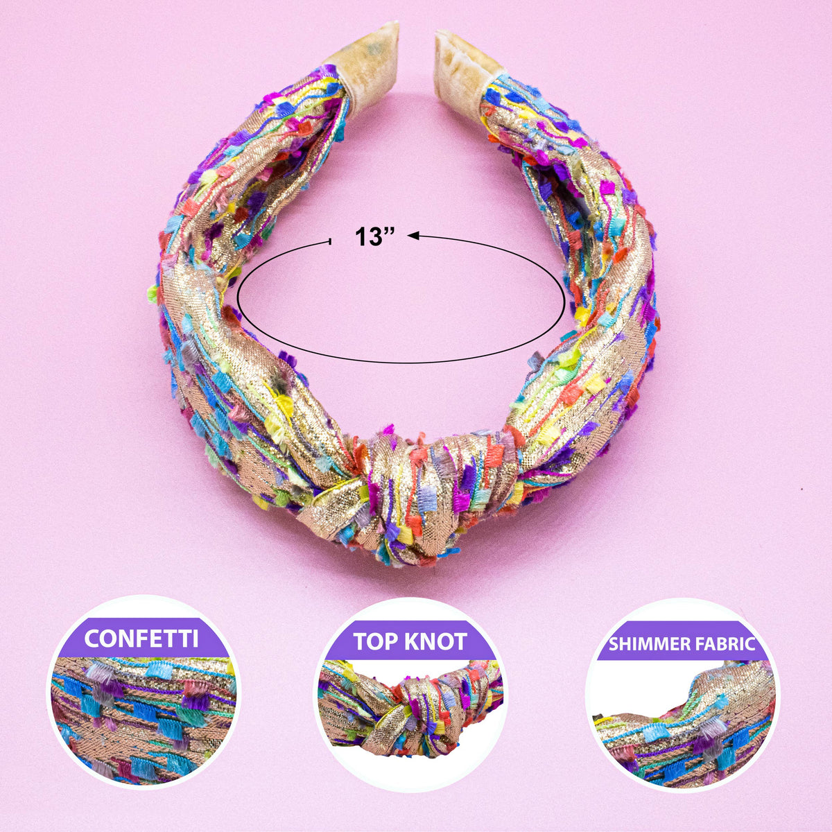 Kids Knotted Confetti Headband