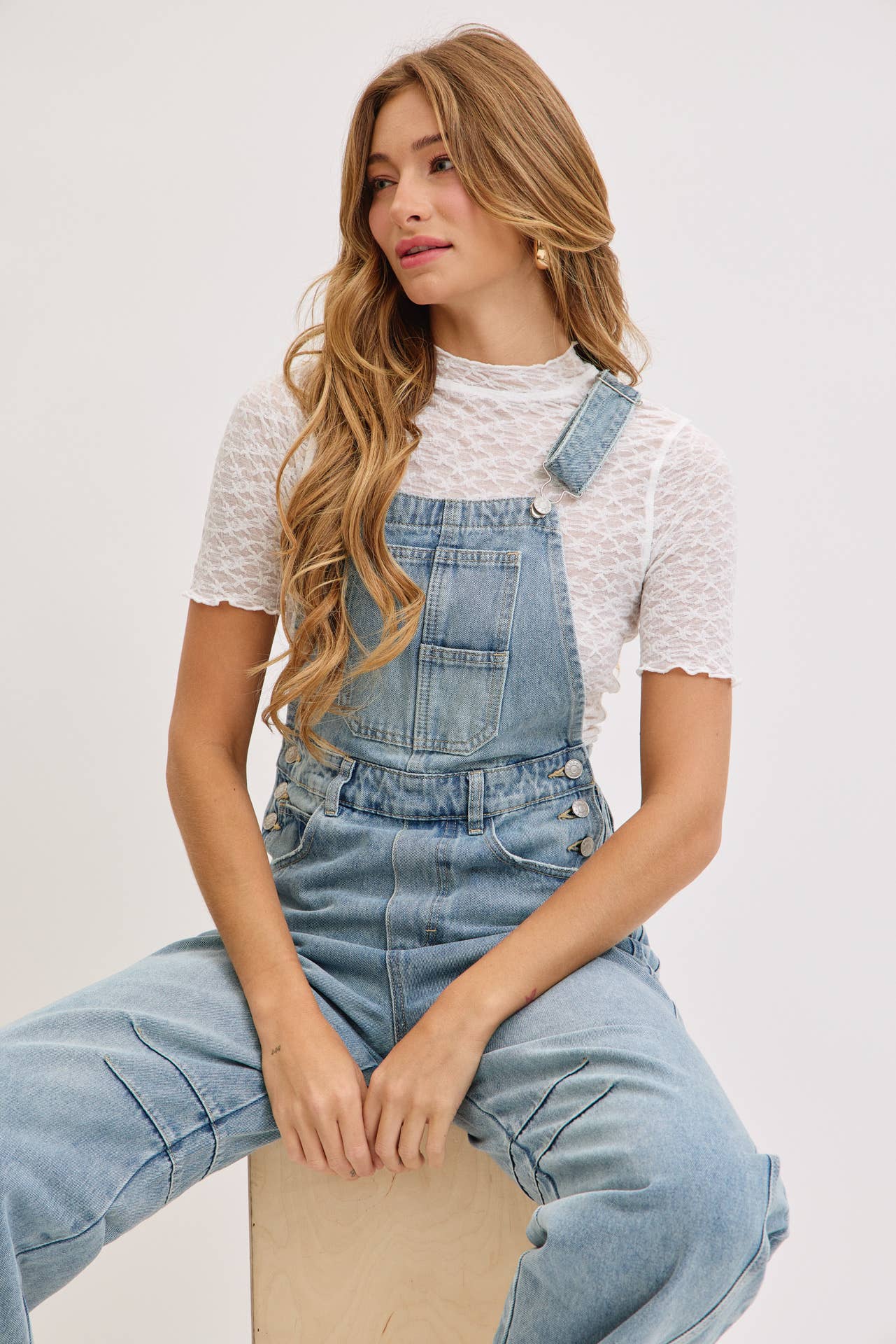 Kristin Barrel Denim Overalls