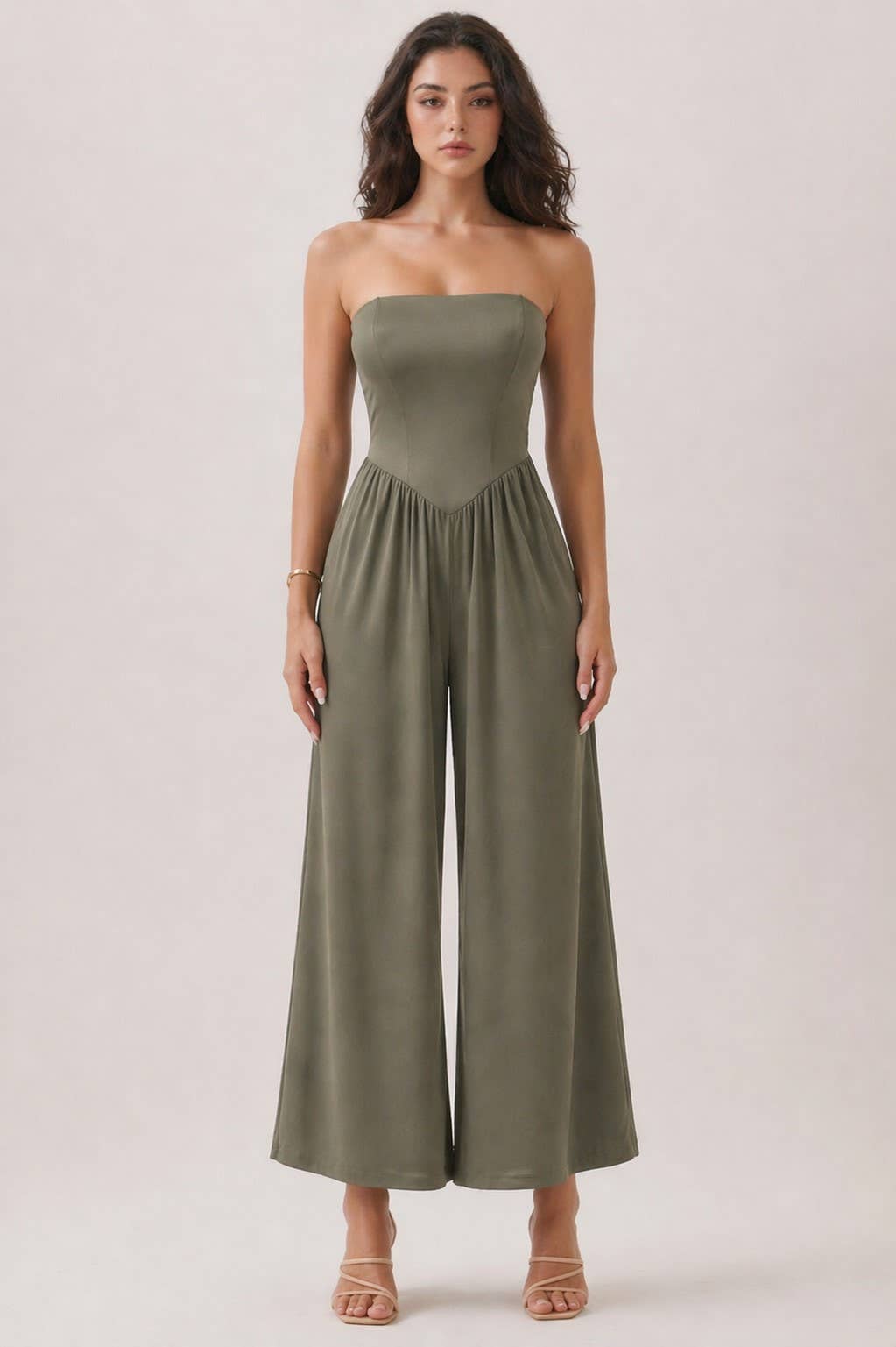 The Drip V-Waist Strapless Jumpsuit