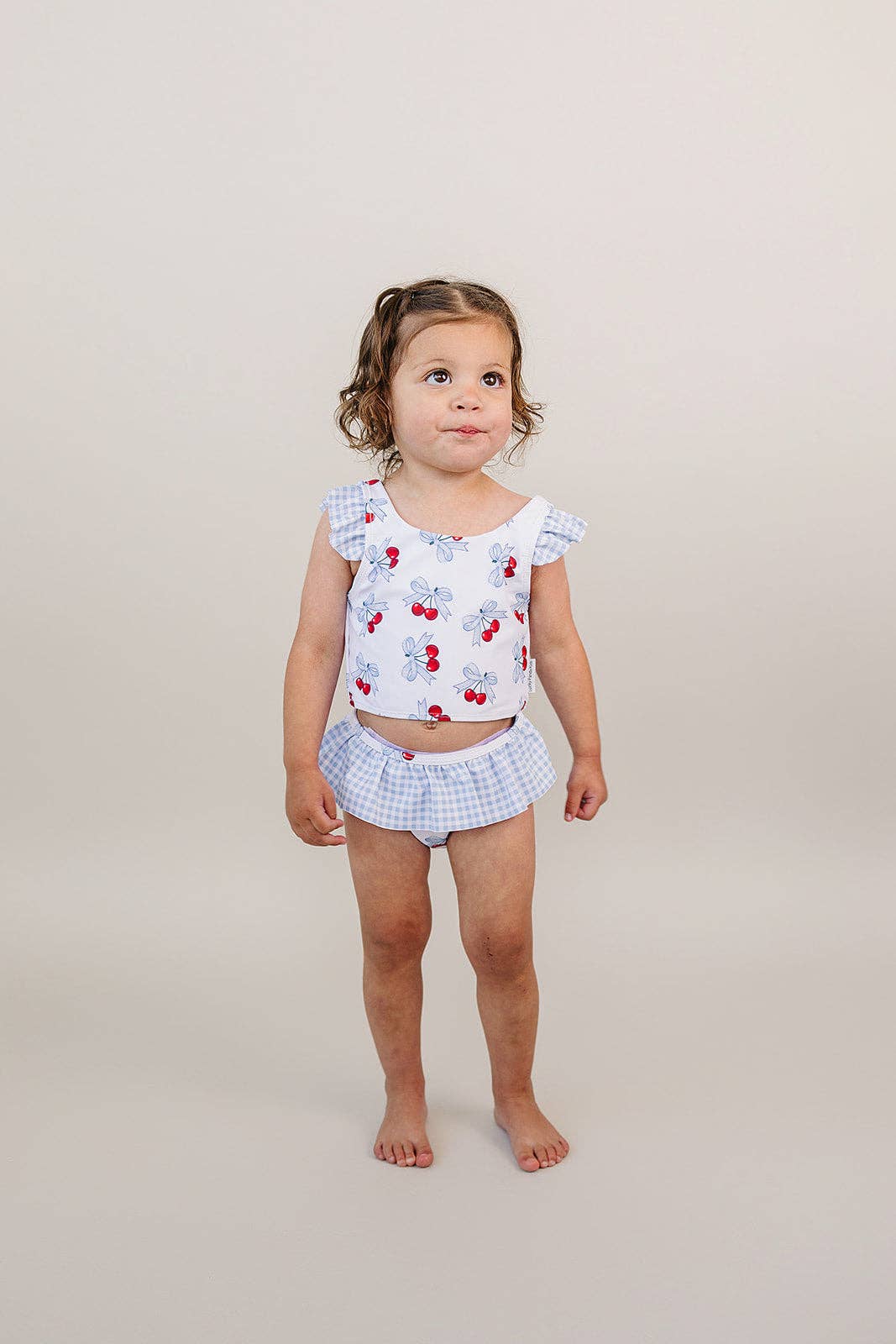 Baby Blue Cherry Two Piece Swimmie