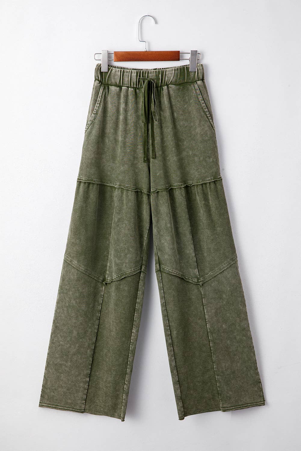 Quinn Mineral Wash Tiered Wide Leg Boho Pant