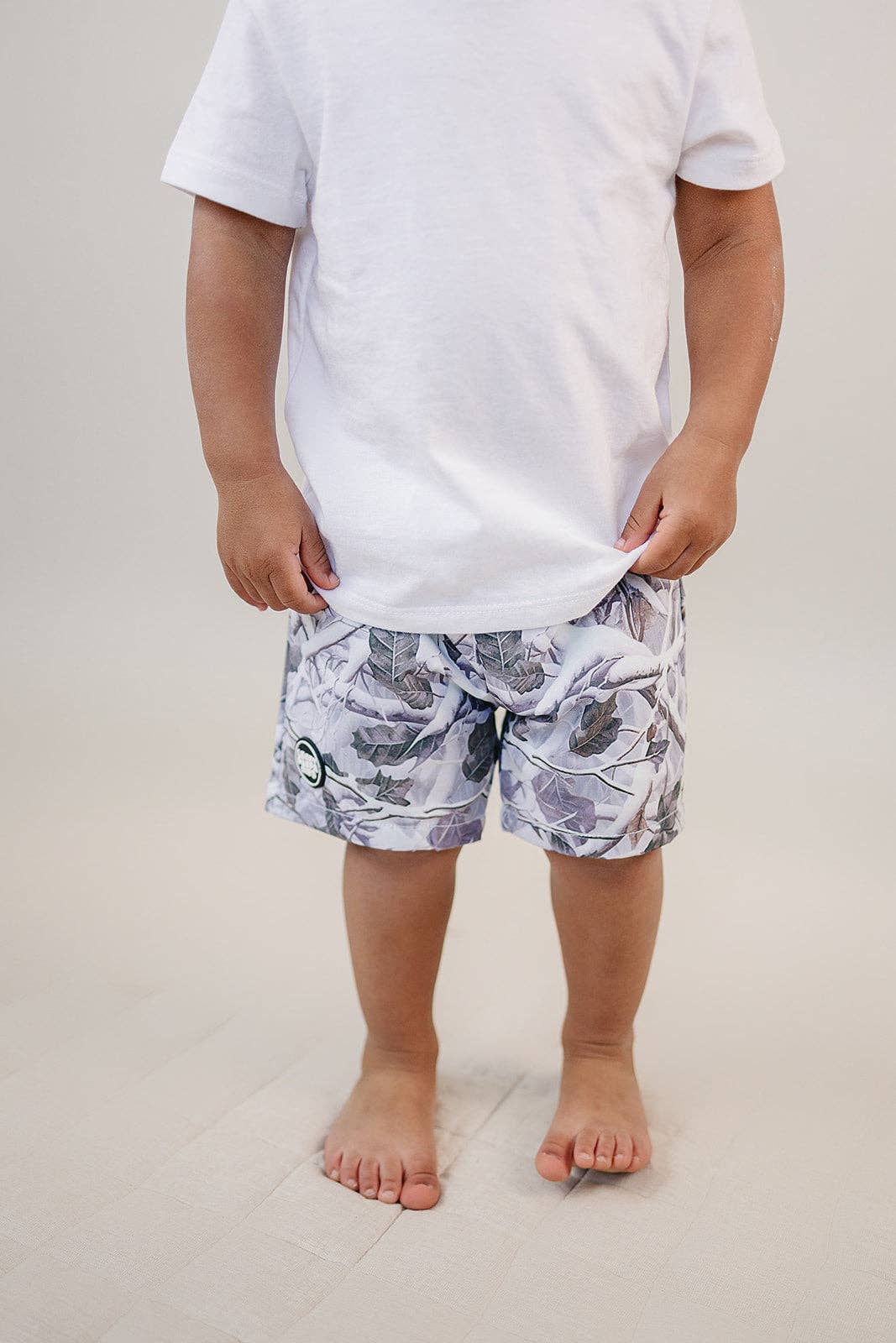 Levitt Light Wash Camo Swim Trunks