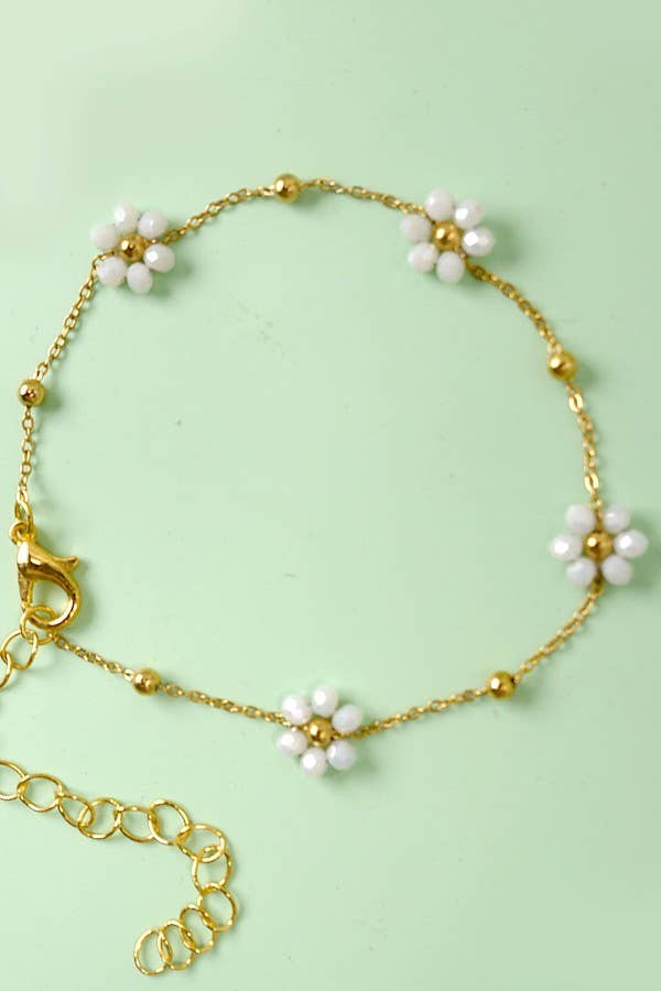 Summer Multi-Beaded Flower Charm Bracelets