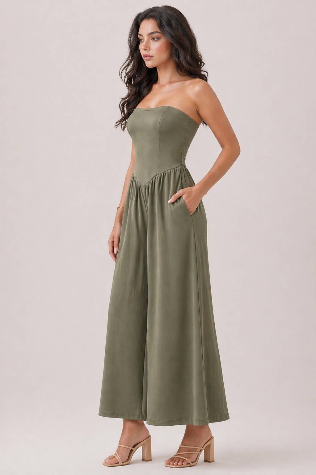 The Drip V-Waist Strapless Jumpsuit