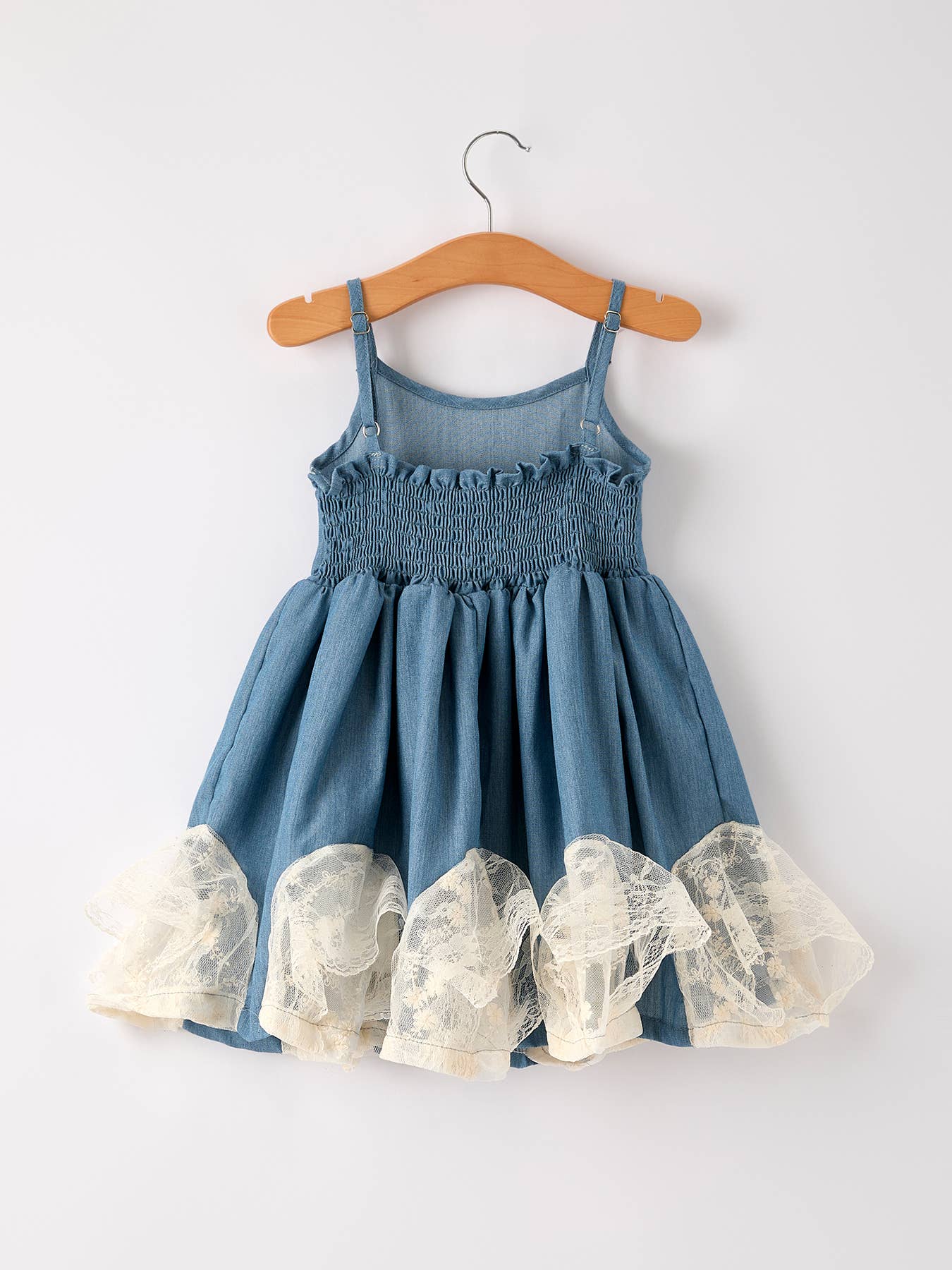 Leila Denim & Lace Girls Dress