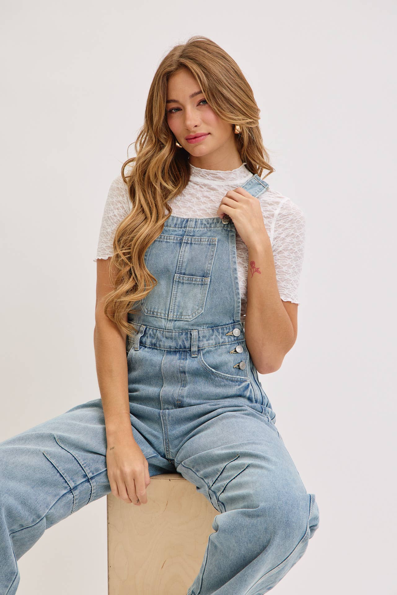 Kristin Barrel Denim Overalls