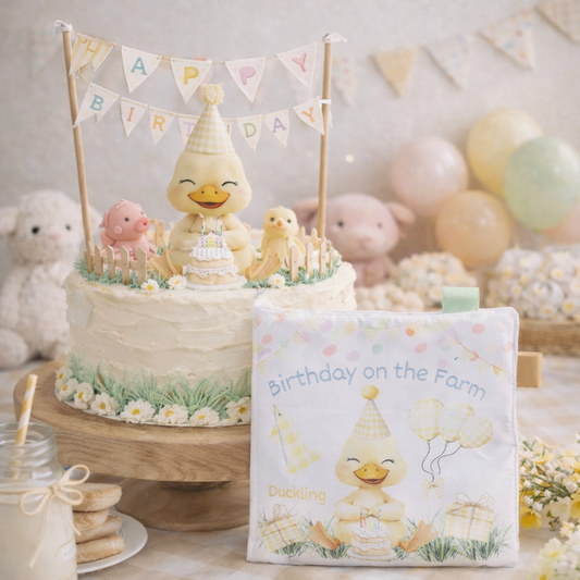 Birthday on the Farm10-Page Crinkle Soft Cloth Baby Book
