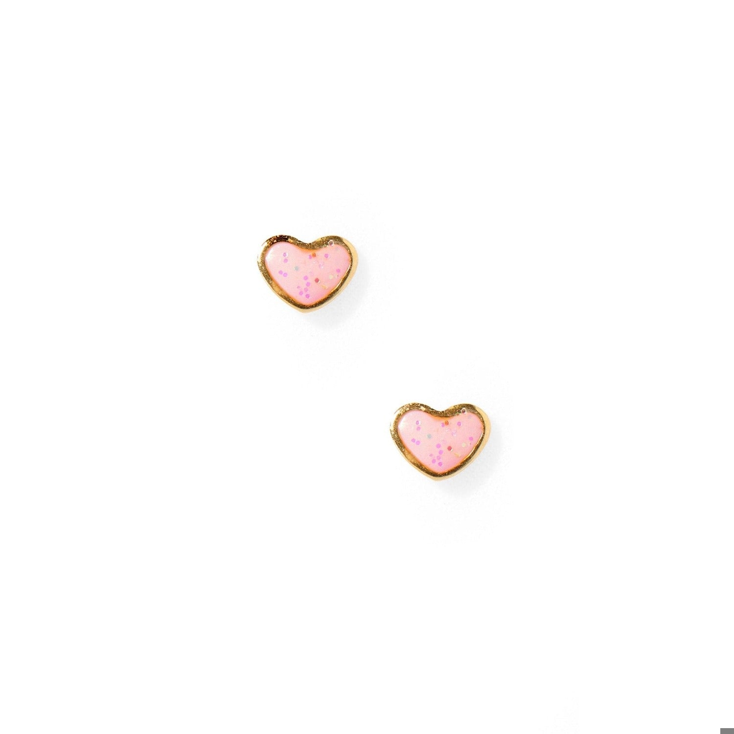 Screwback Stud Earrings - Nora Heart Pink
