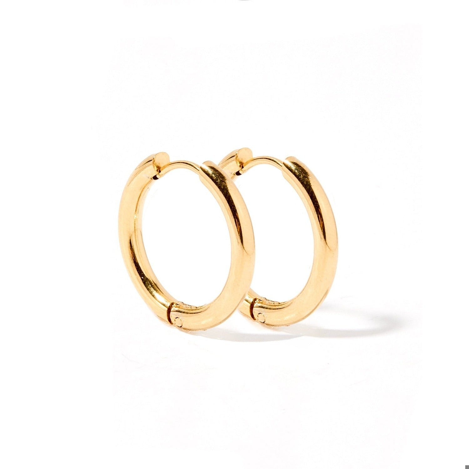 Huggie Earrings - Scarlett Hoop Gold 14mm