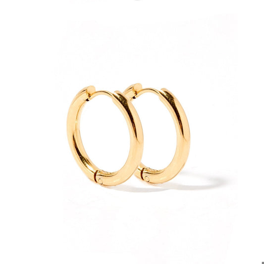 Huggie Earrings - Scarlett Hoop Gold 14mm