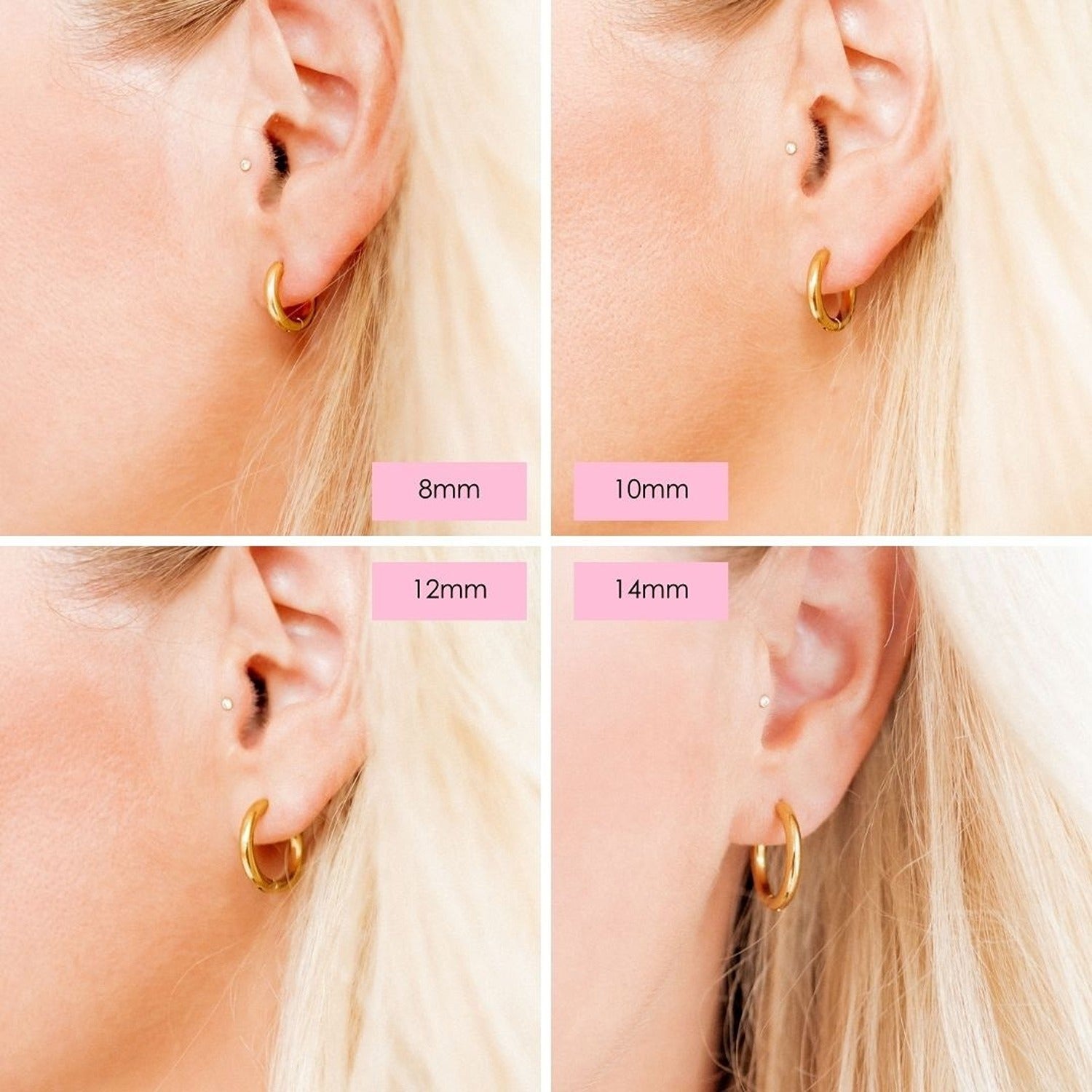 Huggie Earrings - Scarlett Hoop Gold 14mm