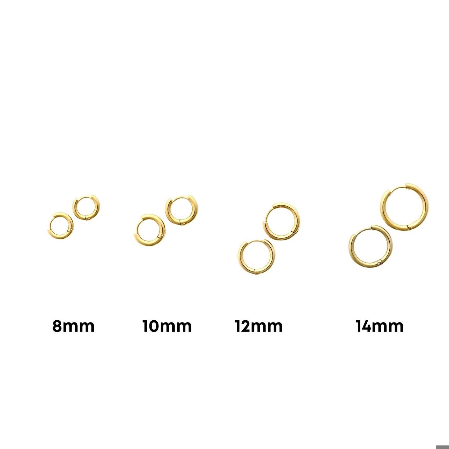 Huggie Earrings - Scarlett Hoop Gold 14mm