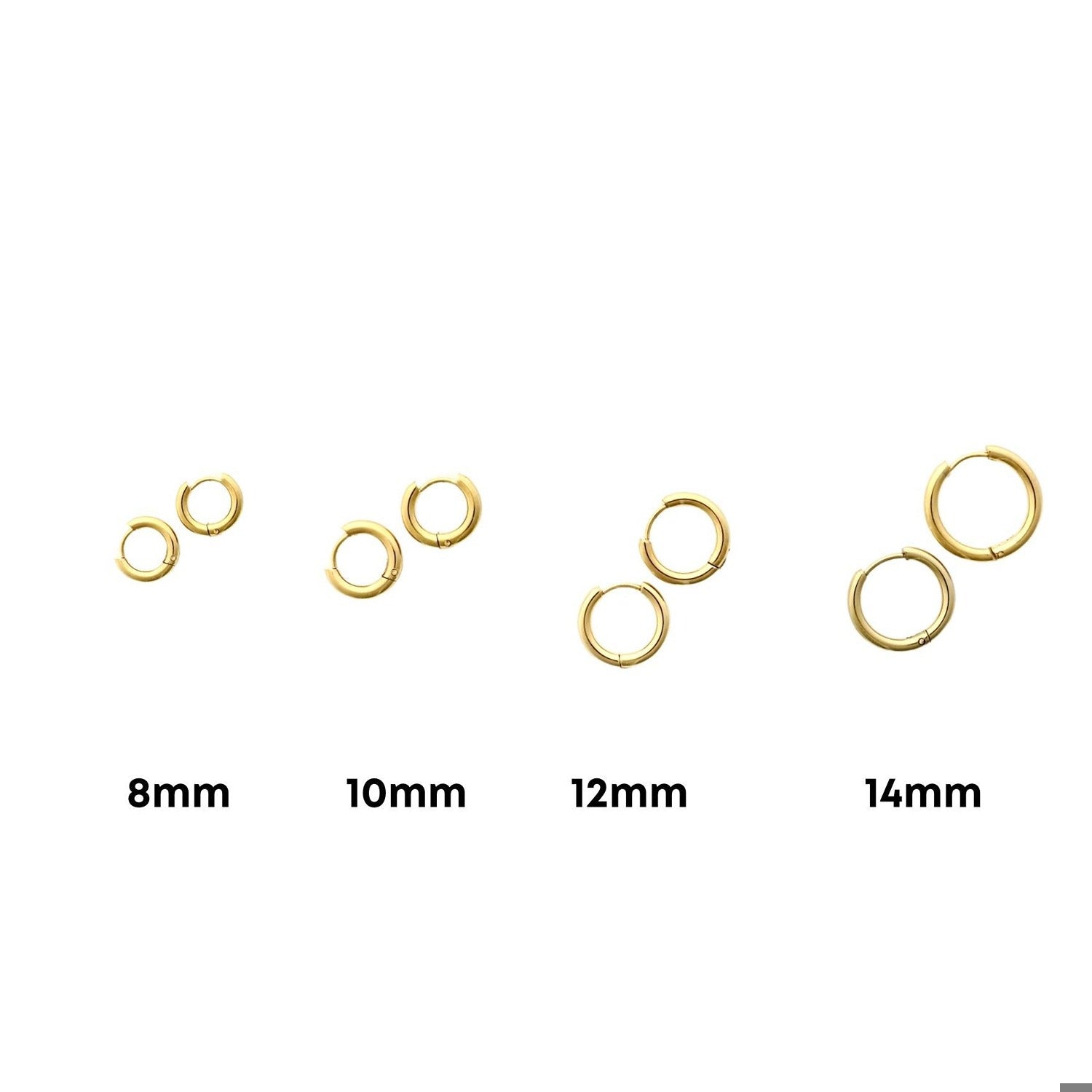 Huggie Earrings - Scarlett Hoop Gold 14mm