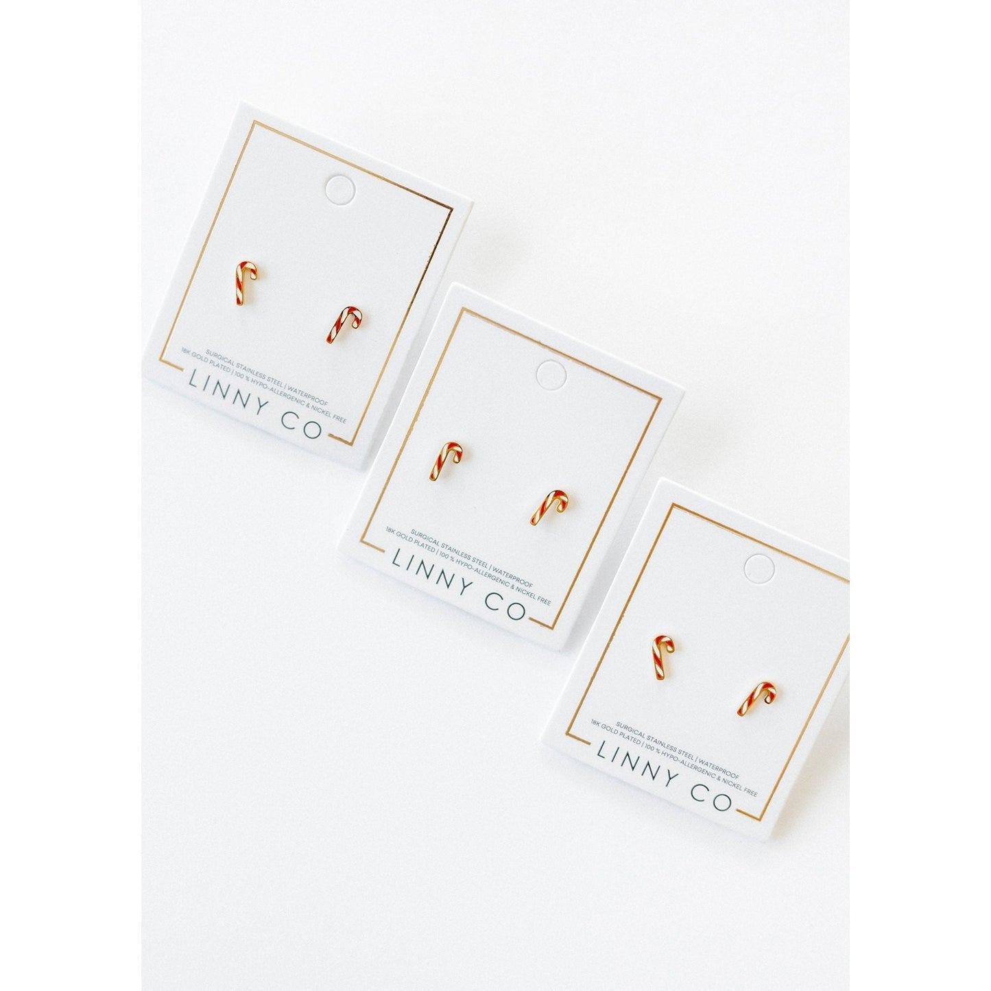 Screwback Stud Earrings - Peppermint Twist