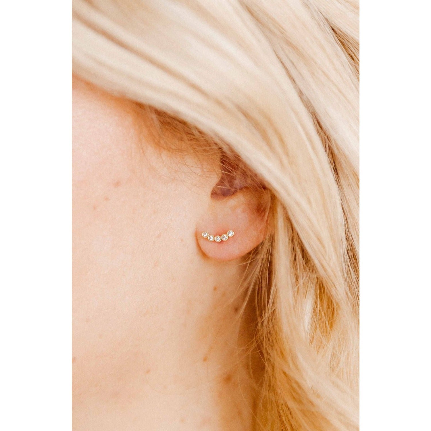Screwback Stud Earrings - Abigail Sparkle Gold