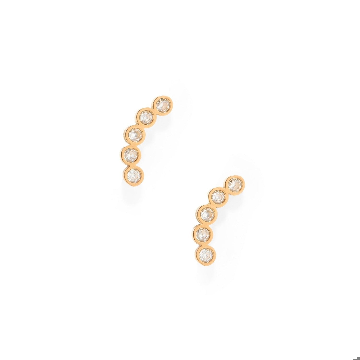 Screwback Stud Earrings - Abigail Sparkle Gold