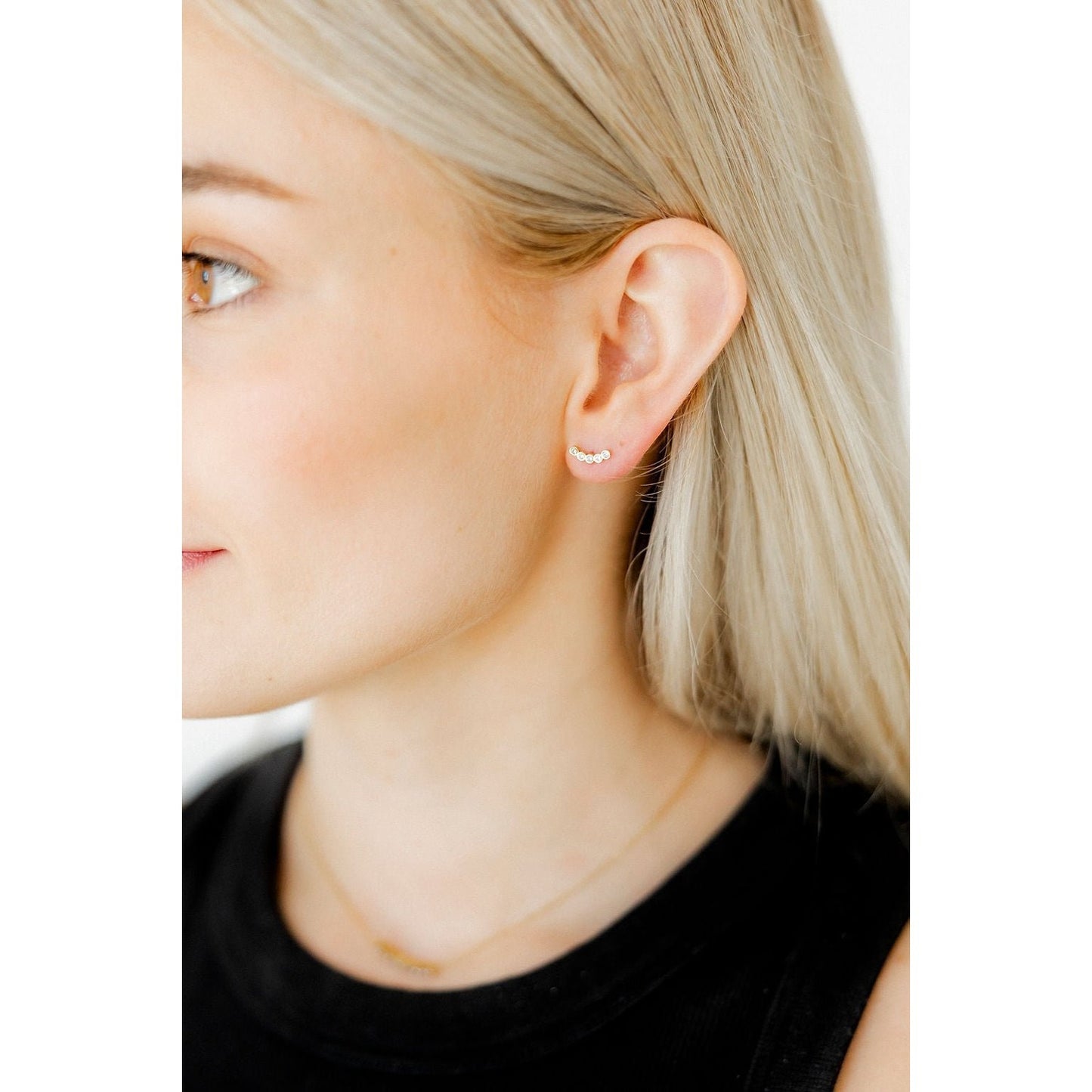 Screwback Stud Earrings - Abigail Sparkle Gold