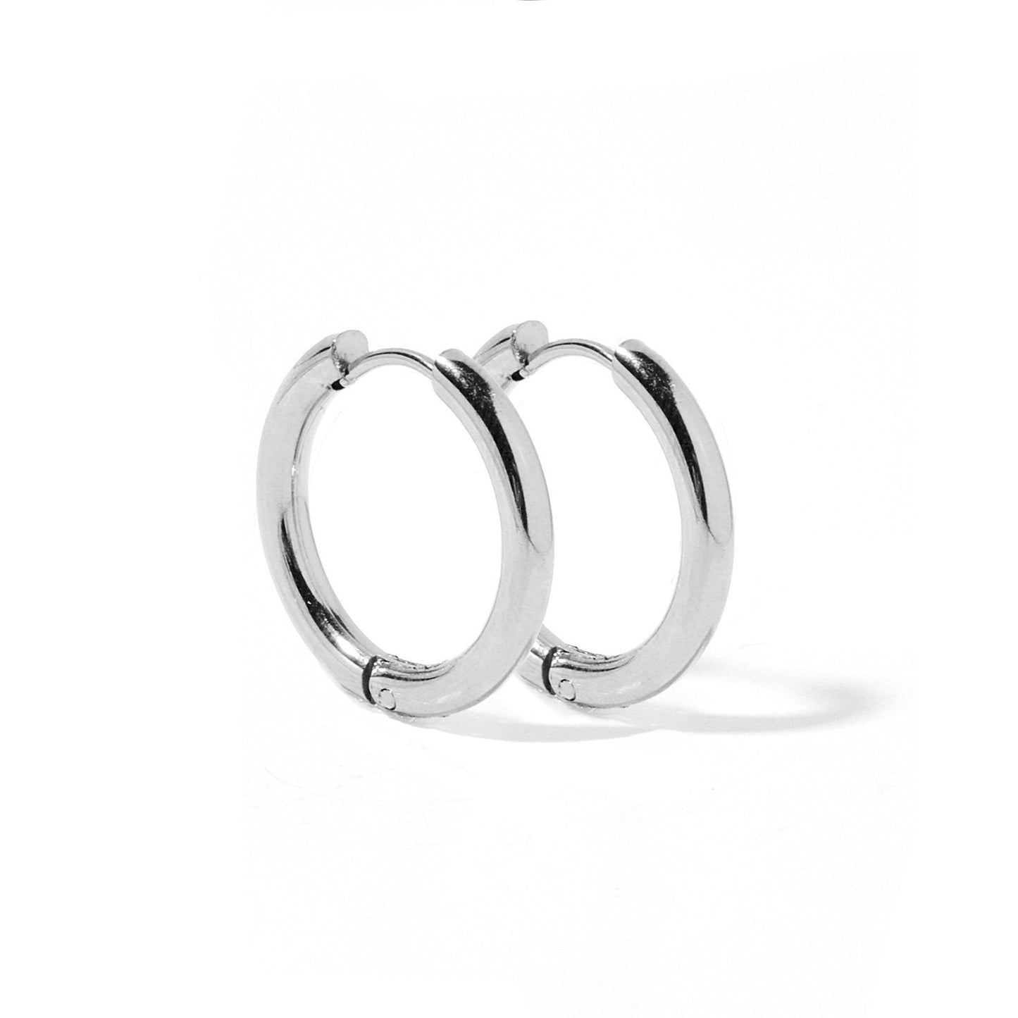 Huggie Earrings - Scarlett Hoop Silver 14mm