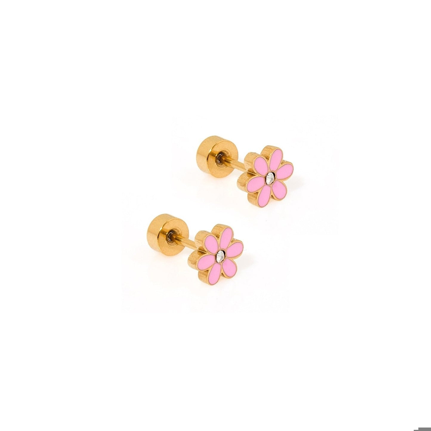 Screwback Stud Earrings - Alli Pink