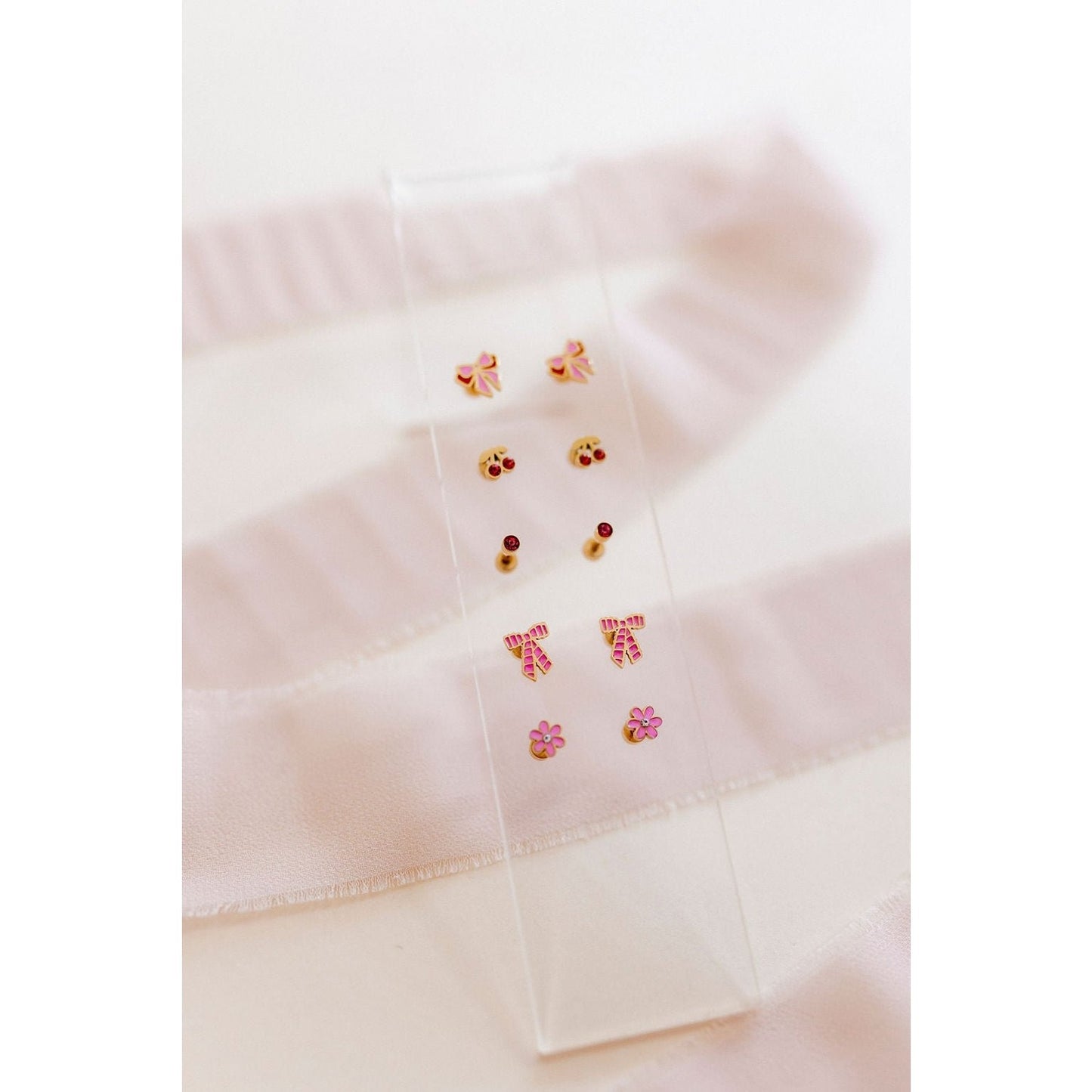 Screwback Stud Earrings - Alli Pink