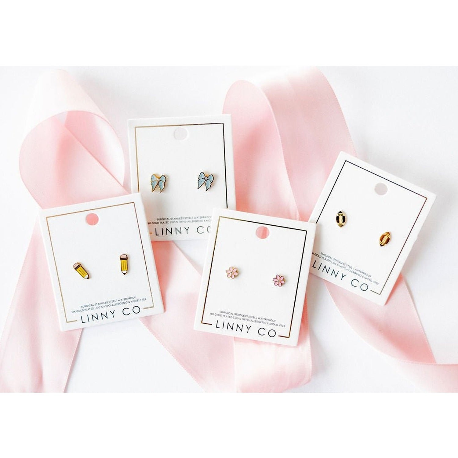 Screwback Stud Earrings - Alli Pink