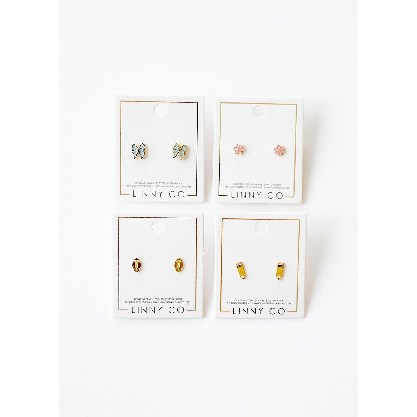 Screwback Stud Earrings - Alli Pink