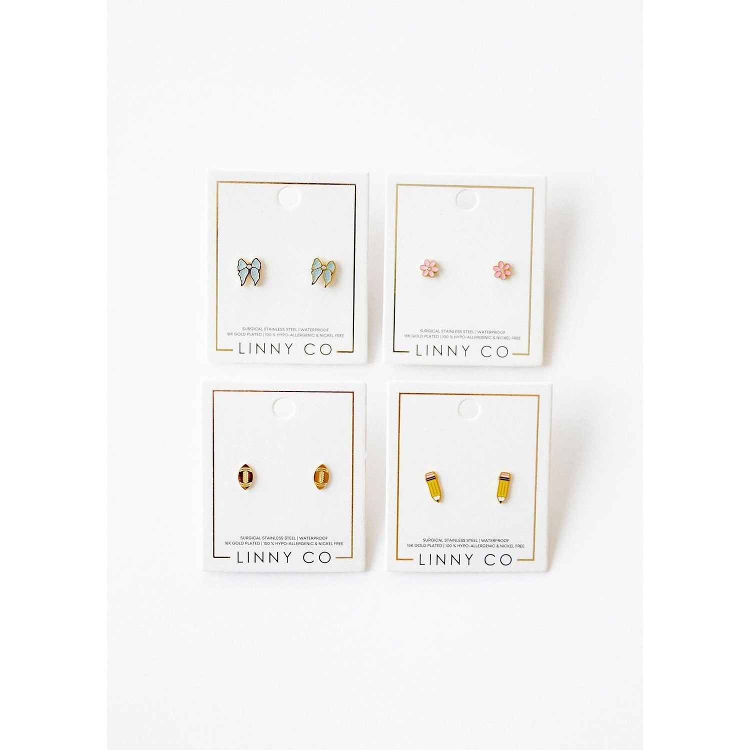 Screwback Stud Earrings - Alli Pink