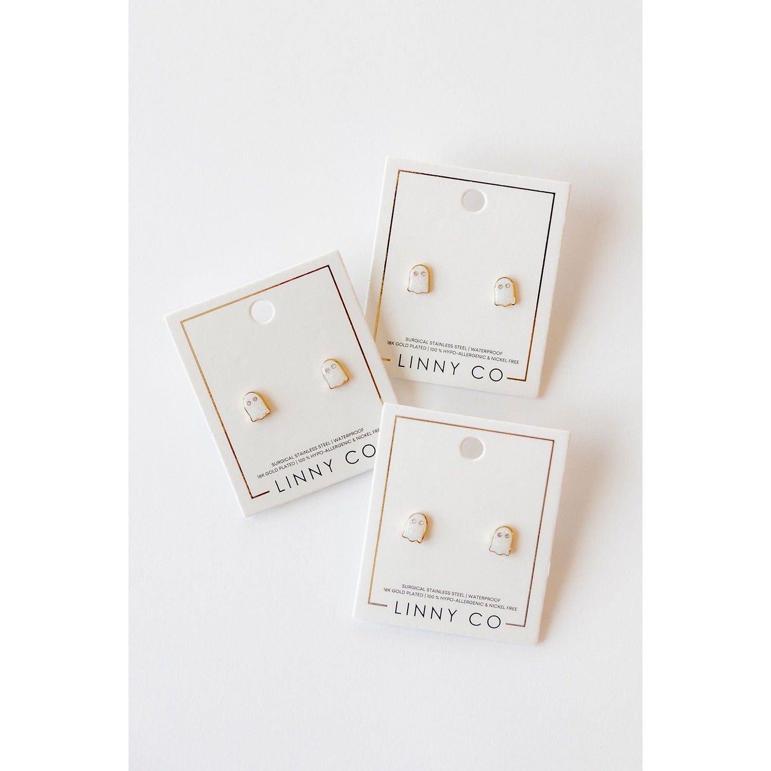 Screwback Stud Earrings - Ghost