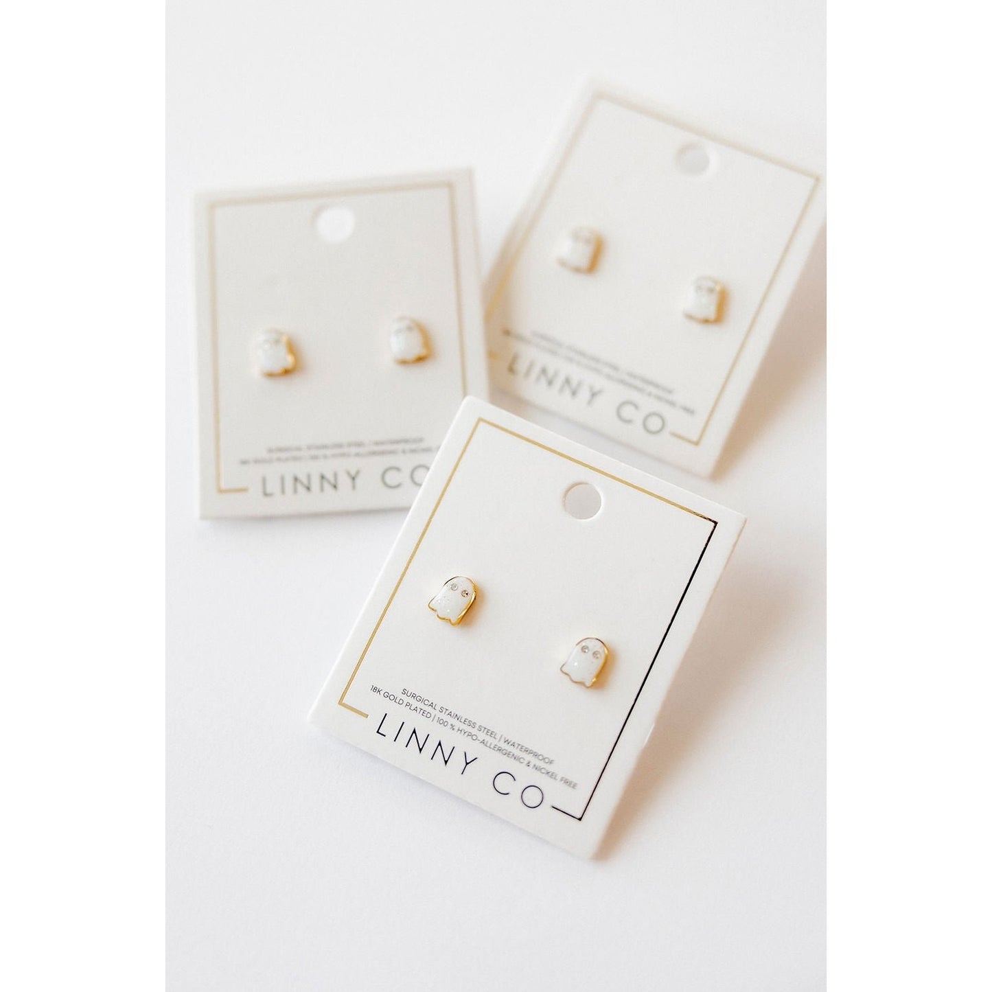 Screwback Stud Earrings - Ghost