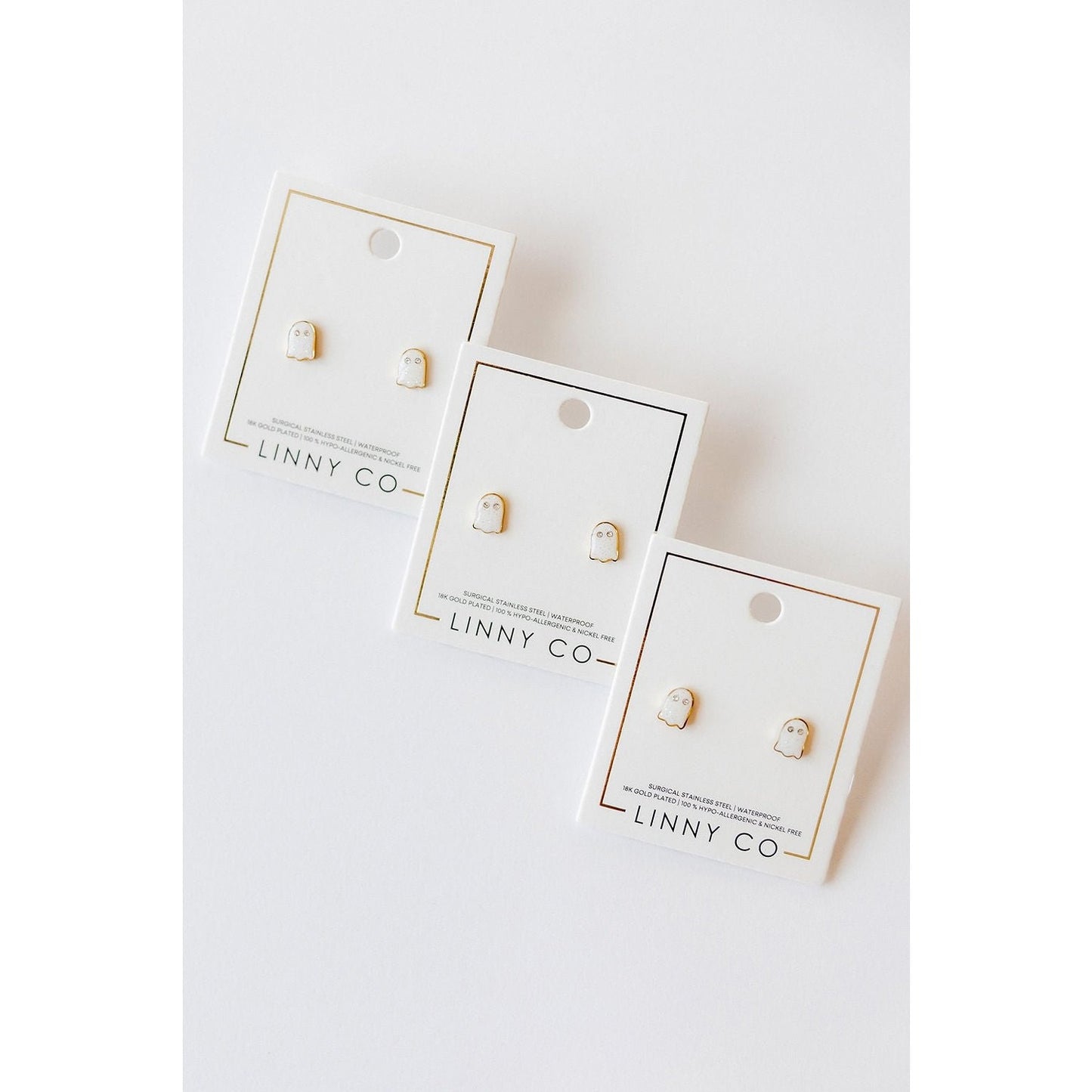 Screwback Stud Earrings - Ghost